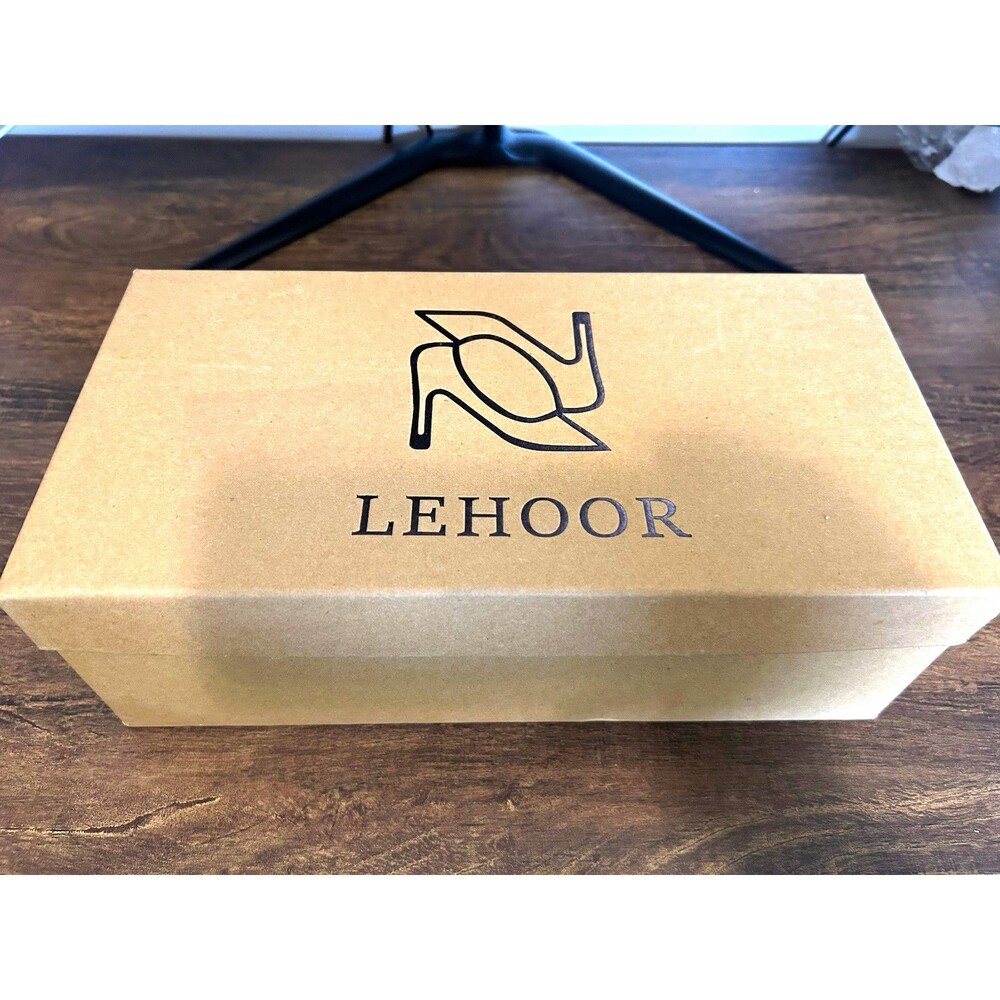 LEHOOR Women’s Black Scalloped Round Toe Slip-On Leather Ballet Flats 7 NIB